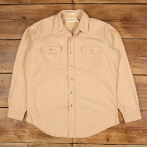 Vintage St Johns Bay Chamois Shirt Button L USA made 90s Tall Mens manches longues