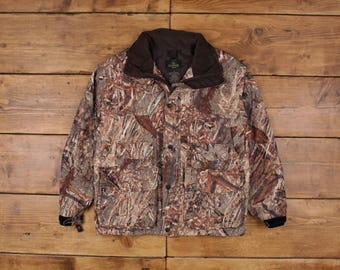 Giacca da lavoro vintage Redhead S Mossy Oak Duck Blind Camouflage marrone