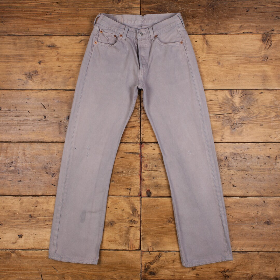 Vintage Levis 501 Jeans 28 X 31 Light Wash Straight Grey Red Vintage Levis 501 Jeans 28 X 31 Light Wash Straight Grey Red
