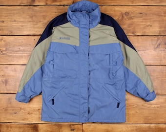 Vintage 90s Columbia Convert Ski Jacket: Green Fleece-lined Nylon