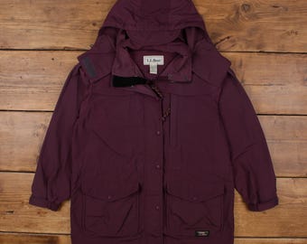 Chaqueta parka vintage L.L.Bean Outdoor, talla S, color morado, para mujer