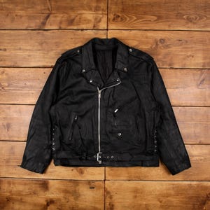 Vintage 1990s Protech Leather Apparel Biker Jacket
