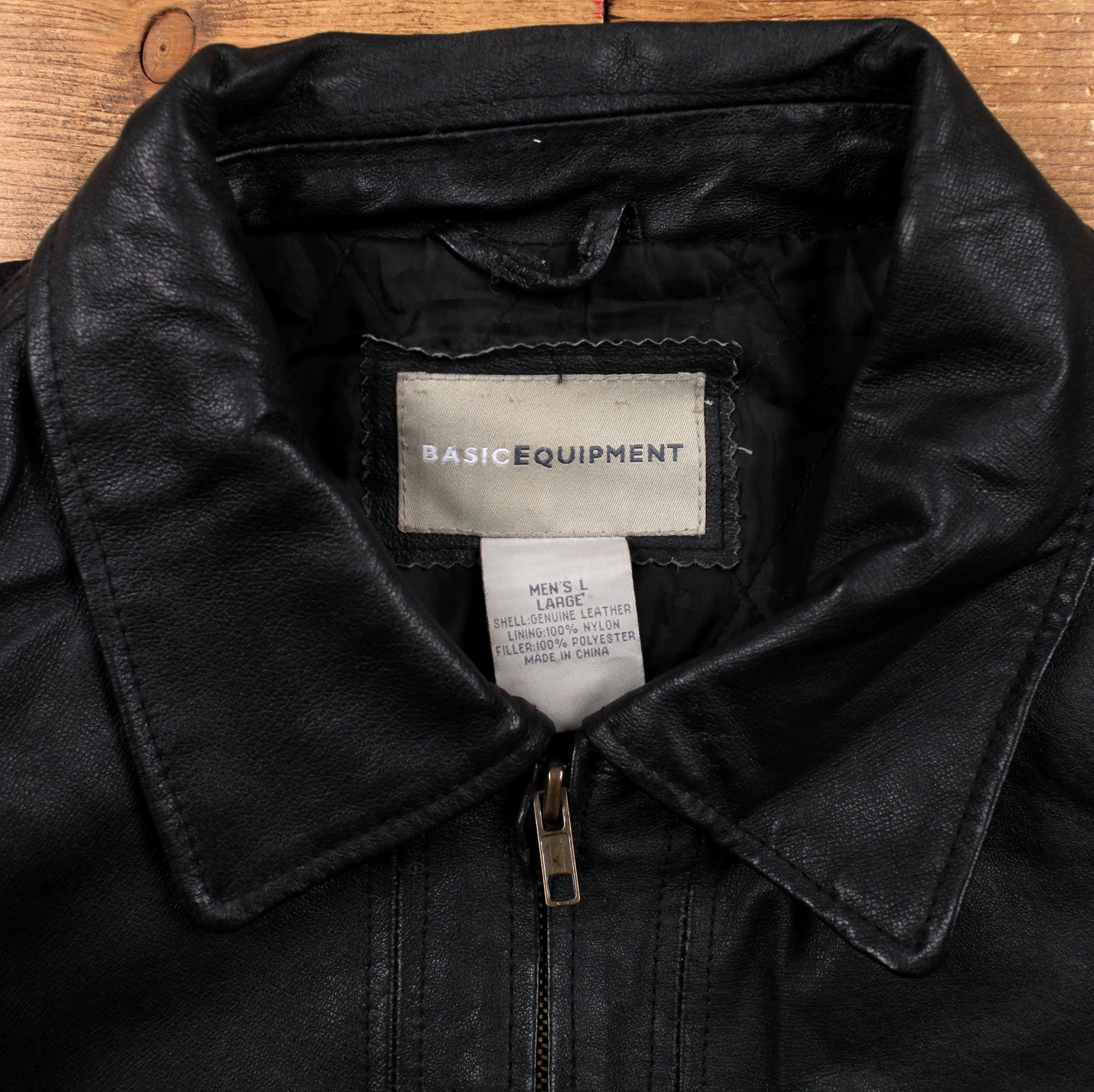 Vintage Basic Editions Leather Jacket L Bomber Black - Etsy Israel