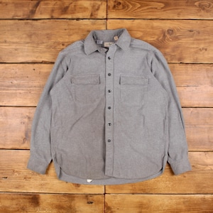 Vintage L.L.Bean Chamois Shirt Button L USA Made 90s Mens Long Sleeve Grey