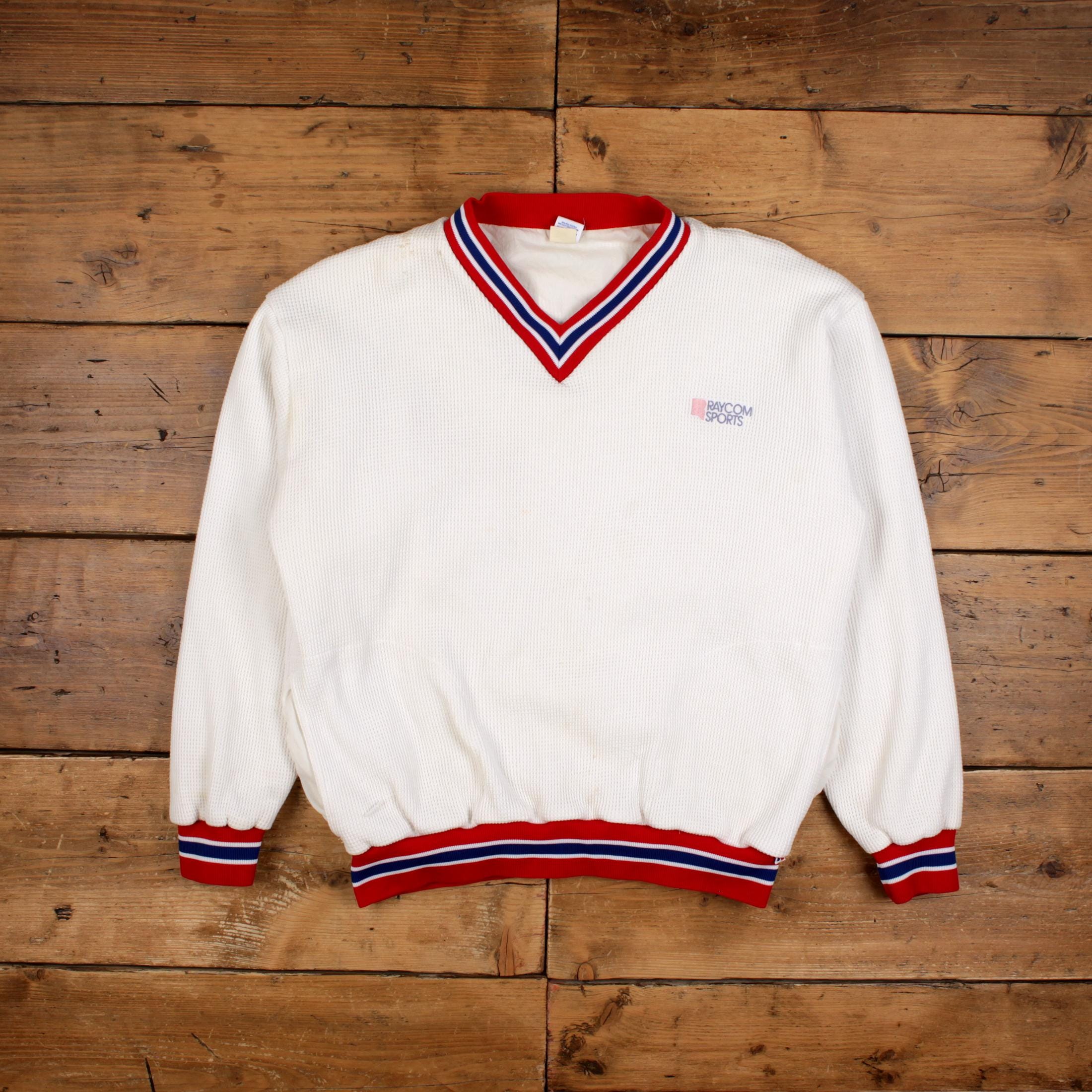 Vintage Russell Athletic Thermal Sweatshirt 2XL 90s USA Made 
