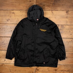 Dickies フリース裏地ジャケット 2XL メンズ ブラック ナイロン フード付き ワークウェア ユーティリティ