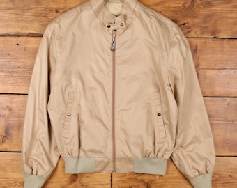 Veste coupe-vent London Fog vintage L des années 90 Bomber beige