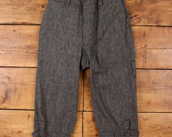 Vintage Woolrich Shorts 30 Herren 70er Graue Knickerbockers Hose Flache Vorderseite