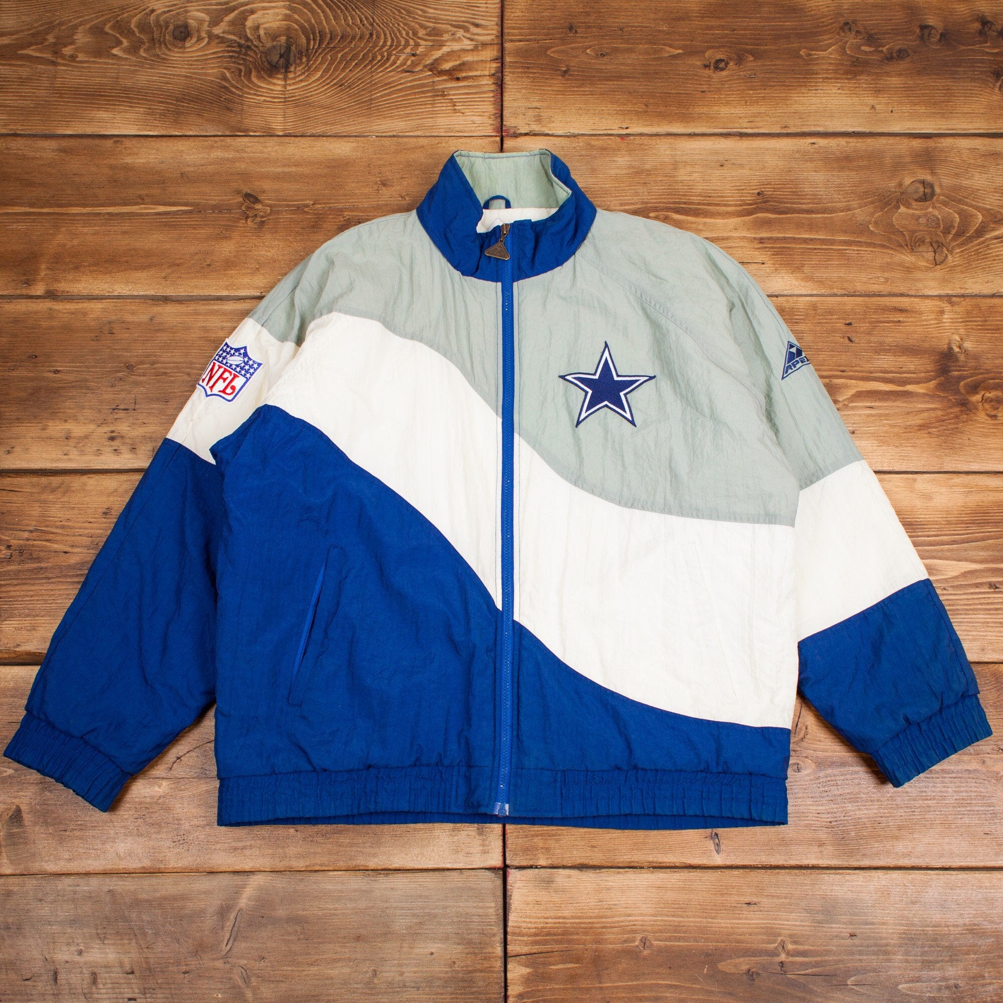 Vintage Dallas Cowboys Jacket XL 90s Blue Apex One Insulated NFL R24857