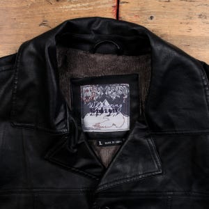 Vintage Whispering Smith Leather Jacket L Car Coat Lined Black image 3