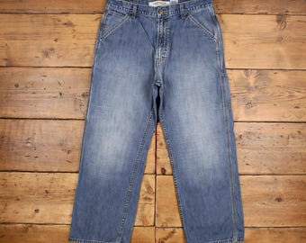 Vintage Levis Capenter Jeans 34 X 29 Stonewash Straight Blue Denim
