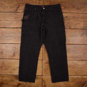 Wrangler Carpenter Trousers Pants 38x32 Mens Black Workwear Cargo Ripstop