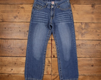 Vintage True Religion Jeansbyxor 34x30 USA Tillverkade 90-tals Herr Raka