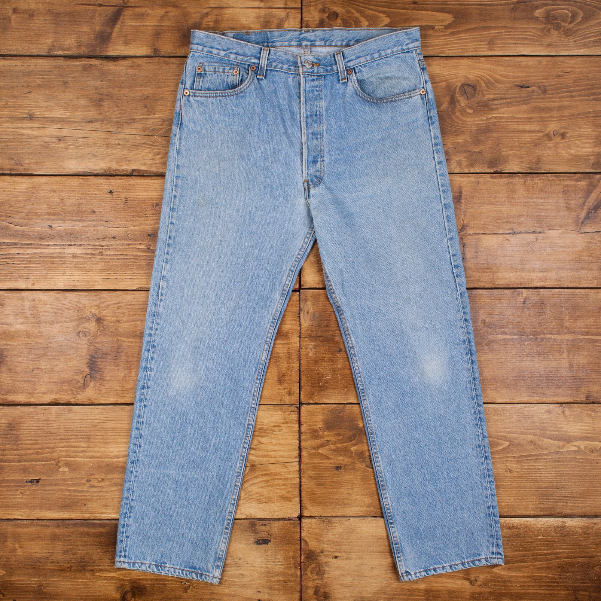 Vintage Levis 501 Jeans 35 x 30 USA Made 90s Stonewash Blue