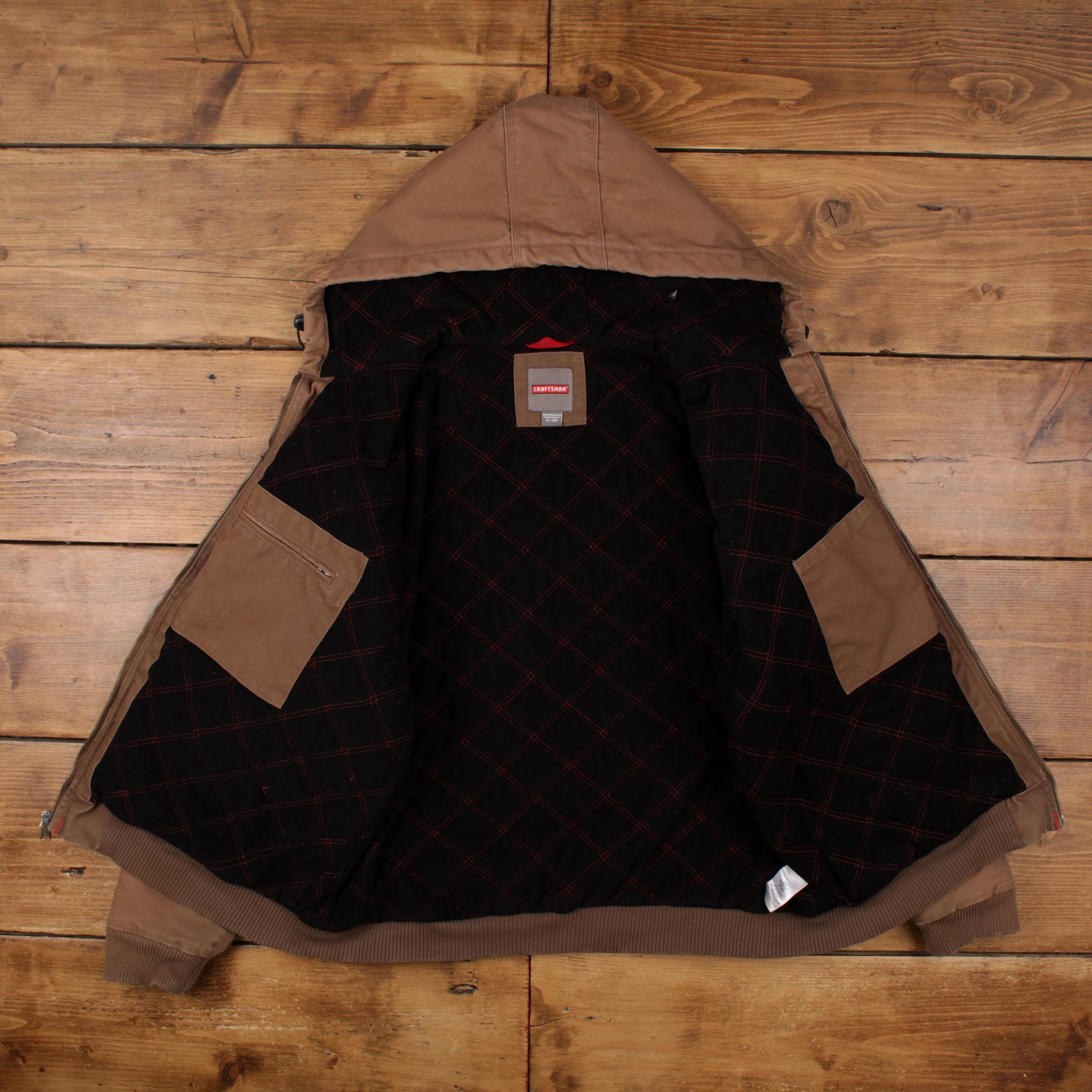 Vintage Craftsman Workwear Jacket XL Active Blanket Lined Brown