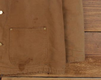 Vintage Carhartt Michigan Chore Jacket L Mens 90s Brown Workwear