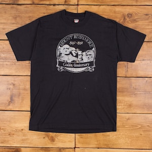Vintage Screen Stars Single Stitch T Shirt Graphic L 90s USA Made Black Tee