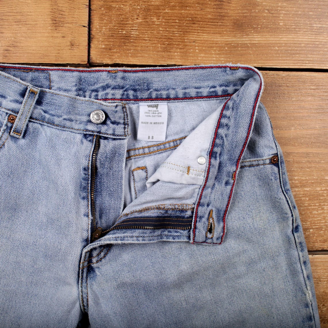 Vintage Levis Jeans 29 x 29 Stonewash Straight Blue Womens Red Tab Denim, foto 3 di 5