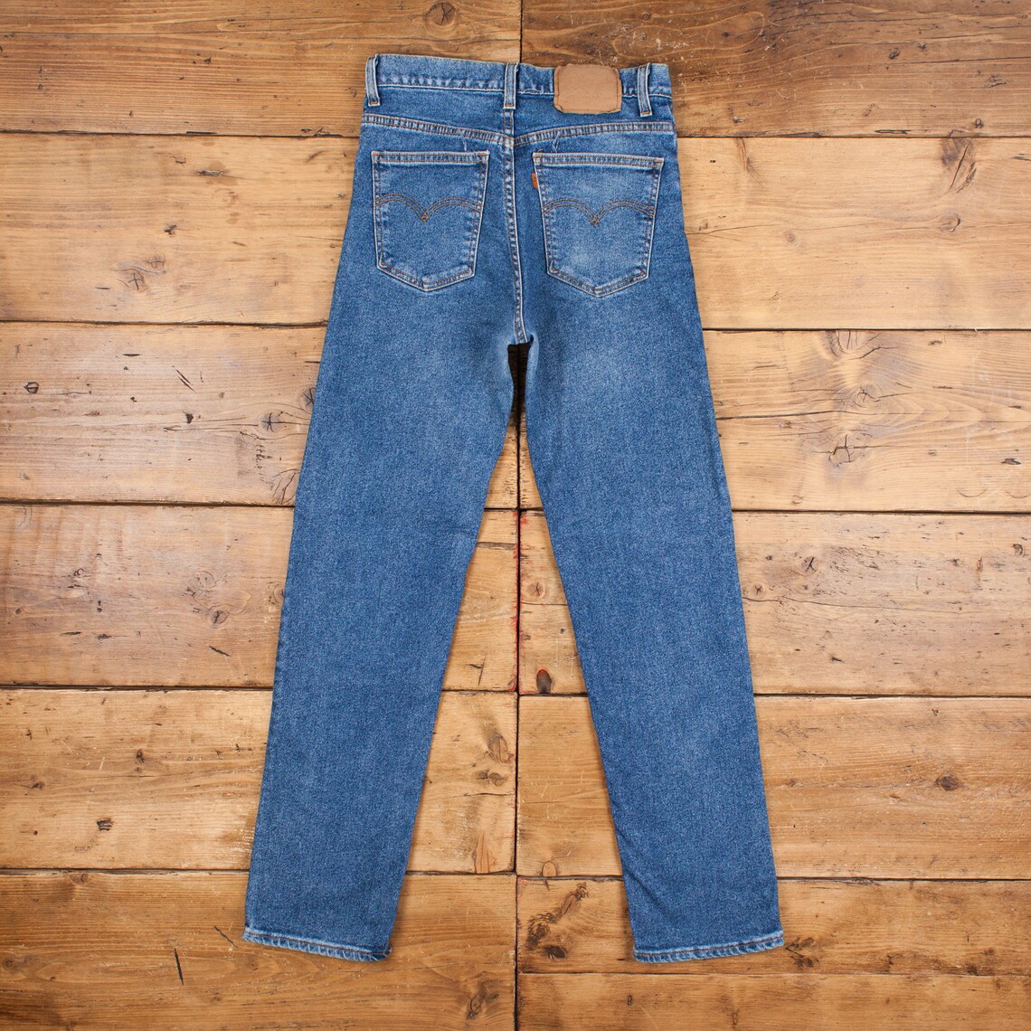 Vintage Levis Jeans 30 x 31 90s Medium Wash Straight Blue Womens Red Tab Denim, foto 2 di 5