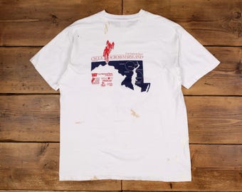 Vintage Fruit of the Loom Single Stitch T Shirt Graphic Large 90s