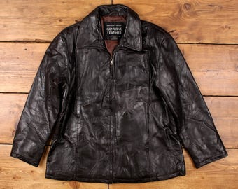 Vintage Napoline Leather Outfitters Leather Jacket M Patchwork