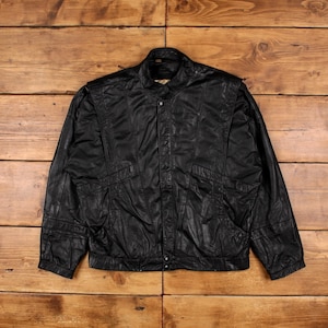 vintage veste en cuir Wilsons L des années 90 noir