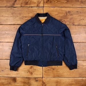 Vintage Camel Bomber Jacket M 90s Puffer Blue Womens