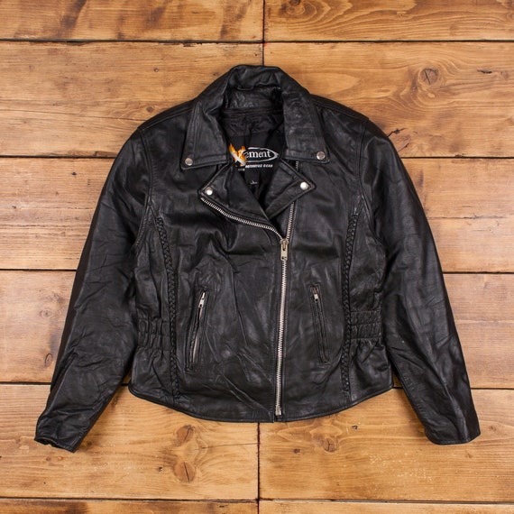 Vintage X Element Leather Jacket L Biker Motorcyc… - image 1