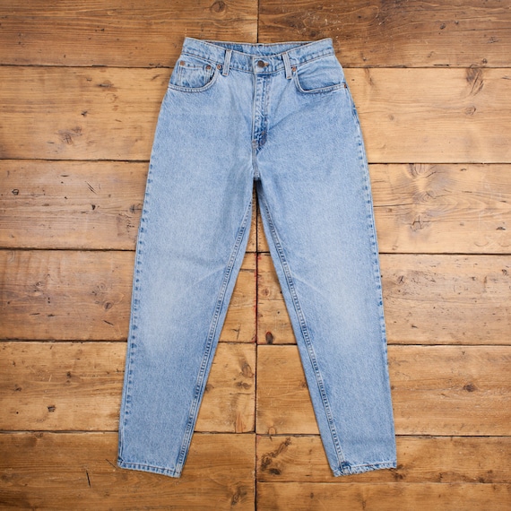 Vintage Levis Jeans 29 x 31 USA Made 90s Stonewash Tapered Blue Womens Denim