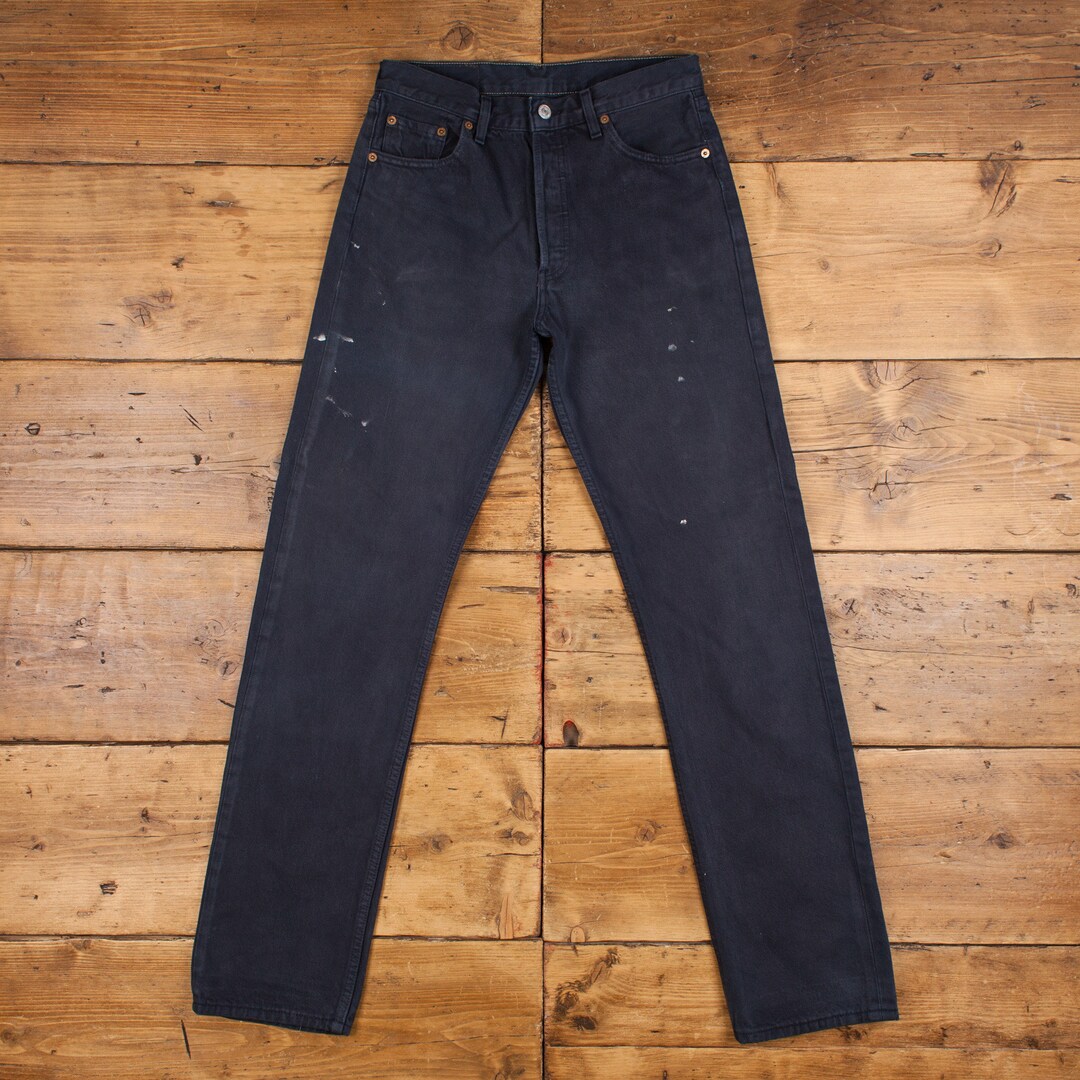 Vintage Levis 501 Jeans 29 X 34 90s Dark Wash Straight Blue Red Tab