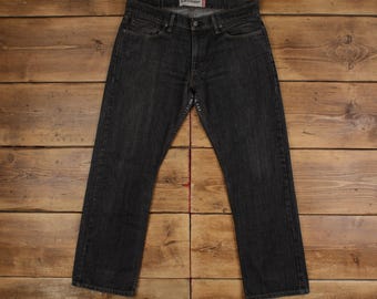 Vintage Levis 514 Jeans 34 x 29 Dark Wash Straight Black Red Tab Denim