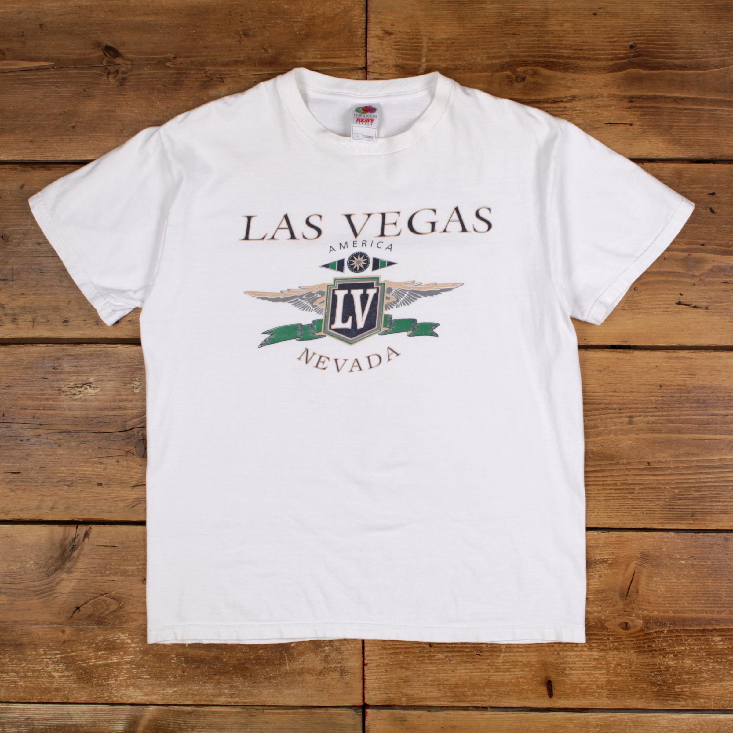 Vintage Fruit of the Loom Graphic T Shirt L Las Vegas White Tee - Etsy