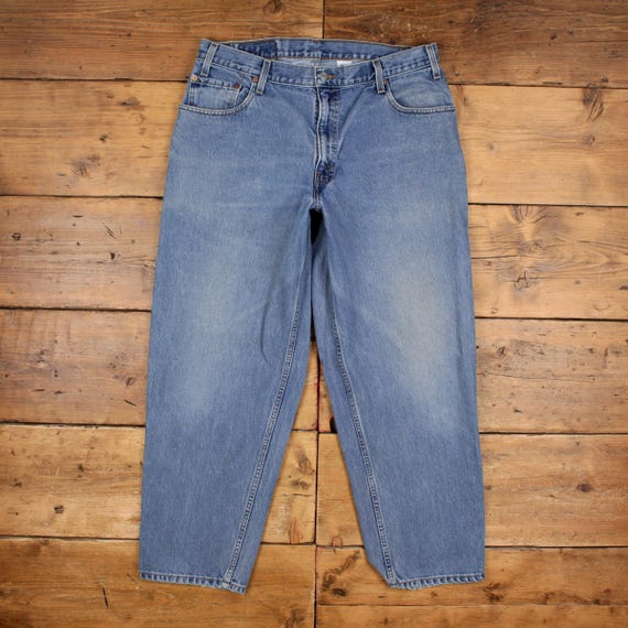 Vintage Levis 570 Jeans 36x30 Mens 90s Blue Baggy Medium Stonewash Skater Denim
