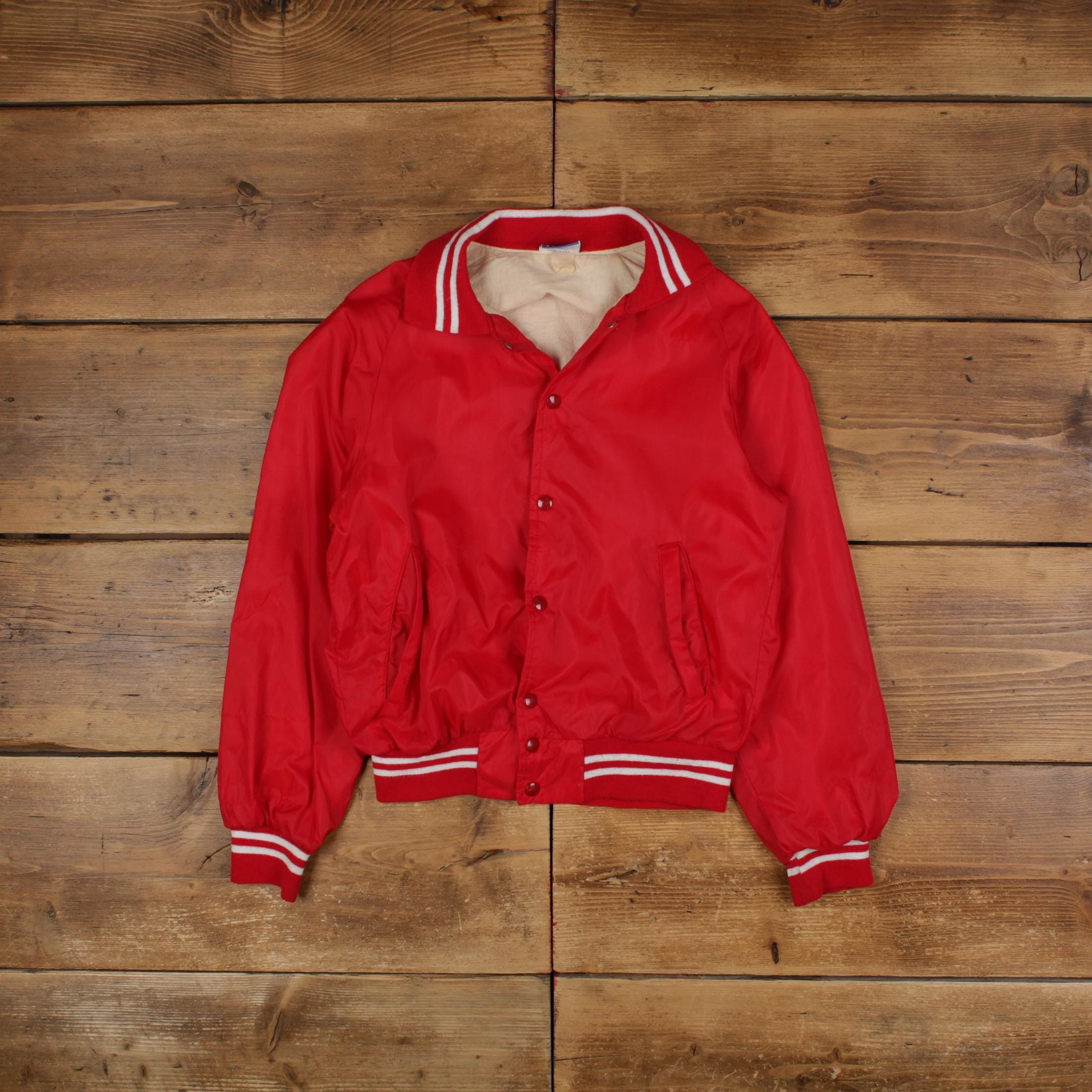 Vintage Champion Varsity Jacket S 80s Bomber USA Made Red - Etsy