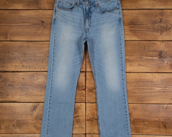 vintage Levis 527 Jeans 36 x 32 cm délavé à la pierre bootcut denim bleu rouge