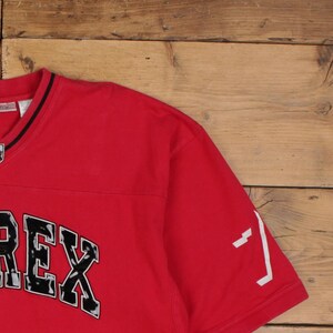 Vintage Avirex T-shirt 2XL Mens 00s V-neck Jersey Red Streetwear Y2k Hip Hop image 5