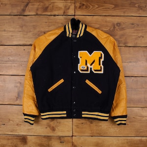 Chaquetas vintage All-Star con letras, chaqueta universitaria, talla L, bomber de lana, azul