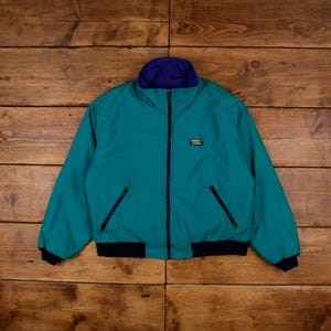 Vintage L.L.Bean Outdoor Jacket L 90s Fleece Lined Warm Up Green