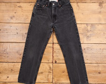 Jeans Levis 505 vintage 28 x 29 Denim con linguetta rossa grigia dritta con lavaggio scuro