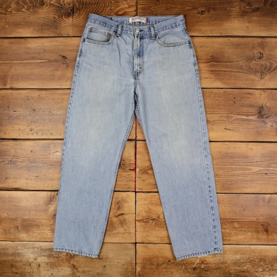 Levis 550 Jeans 33x30 Blue Relaxed Taper Faded Light Stonewash Zip Red Tab Denim
