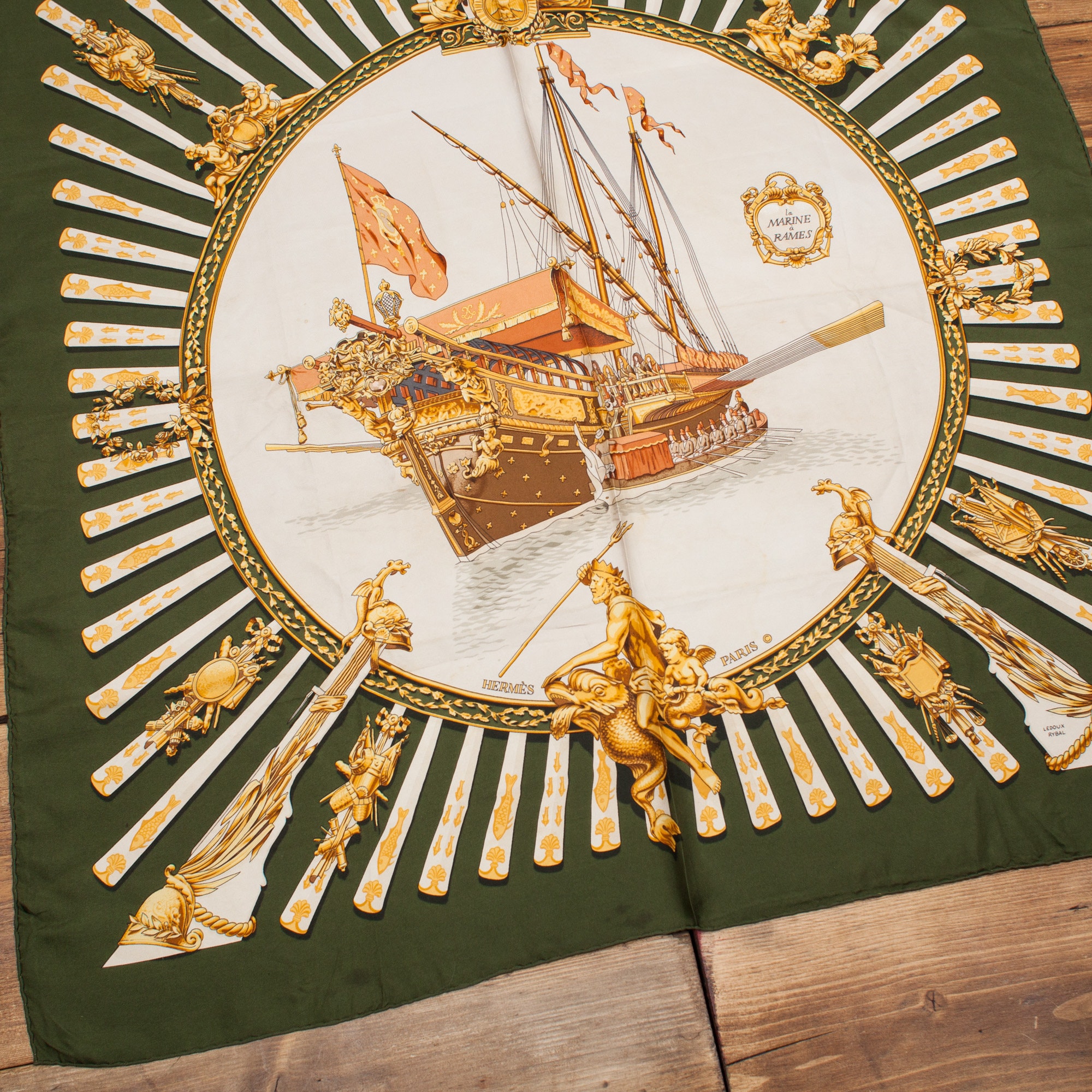 Vintage Hermes Silk Scarf Carre La Marine a Rames Ledoux Rybal