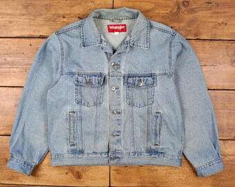 Vintage Wrangler Trucker Jacke XL Hero Denim Blau