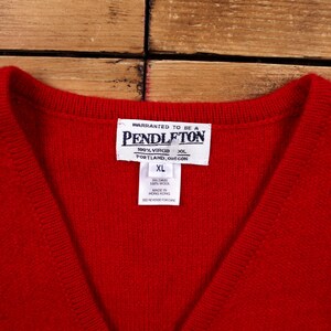 Vintage Pendleton Cardigan XL Vest Womens V-Neck Wool Red image 3