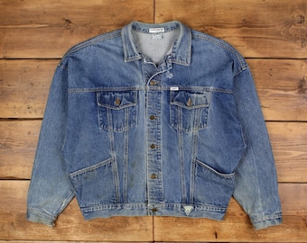Vintage Guess Denim Jacket XL 90s Trucker USA Made Blue - Etsy