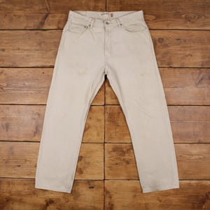 Vintage Levis 505 Jeans 36 x 32 Light Wash Straight Beige Red Tab Denim