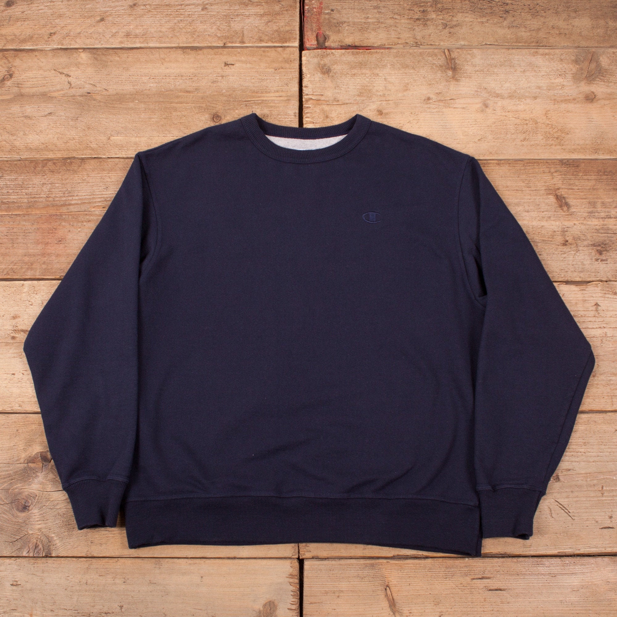 Image of Mens Vintage 90S Champion Blue Crew Neck Logo Sweatshirt L 42" R16615