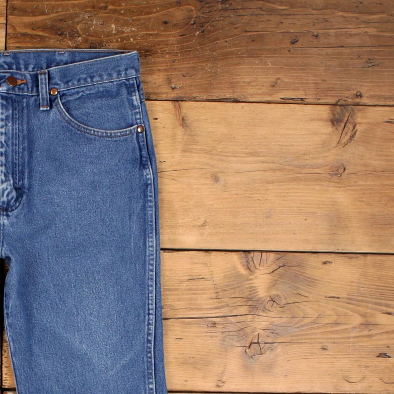 Vintage Wrangler Jeans 32x32 90s Blue 934den Straight Stonewash Western Denim image 7