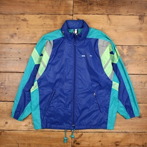 Vintage adidas Windbreaker Jacket XL Geometric Blue