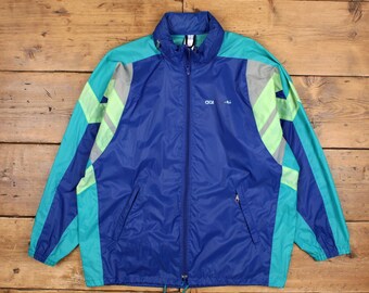 ヴィンテージブルー ADIDAS ウィンドブレーカージャケット：XL レトロ