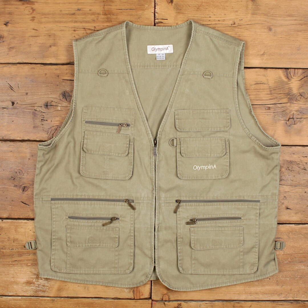 Vintage OlympinA Outdoor Gilet 3XL Gilet de pêche utilitaire